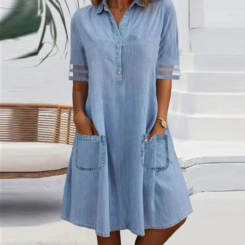 Zayra™ | Effortless Denim Shirt Dress