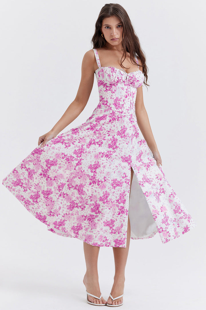 Isabella - Abito Midi Floreale con Corsetto a Laccio™
