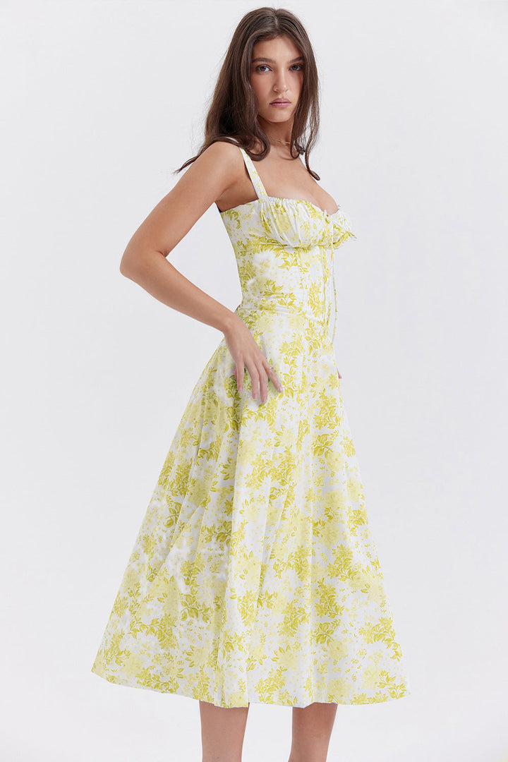 Isabella - Abito Midi Floreale con Corsetto a Laccio™