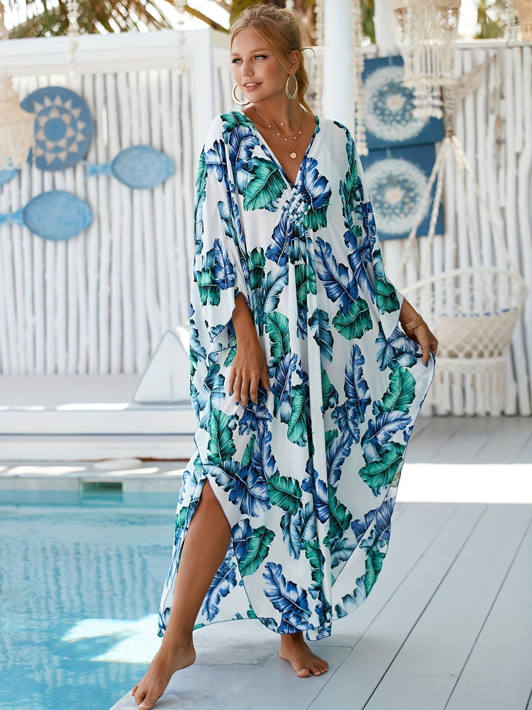 Emma™ - Tropical Palm Leaf Dress