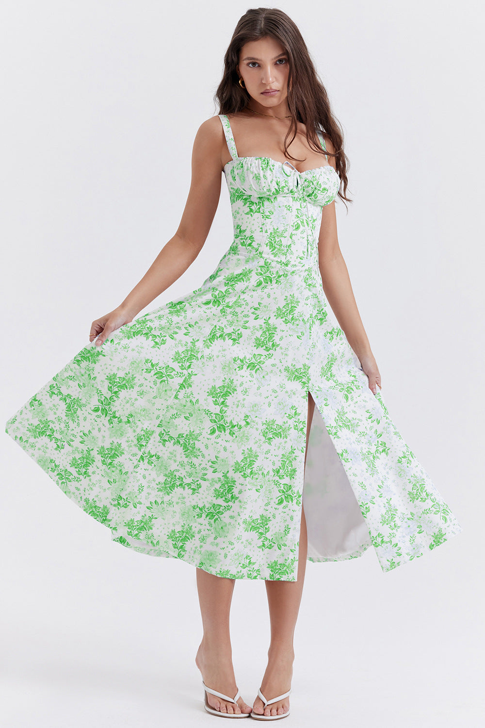 Isabella - Abito Midi Floreale con Corsetto a Laccio™