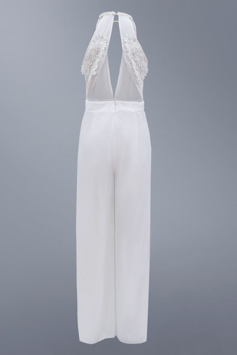 Elena-Pearl Adorned Jumpsuit (™)