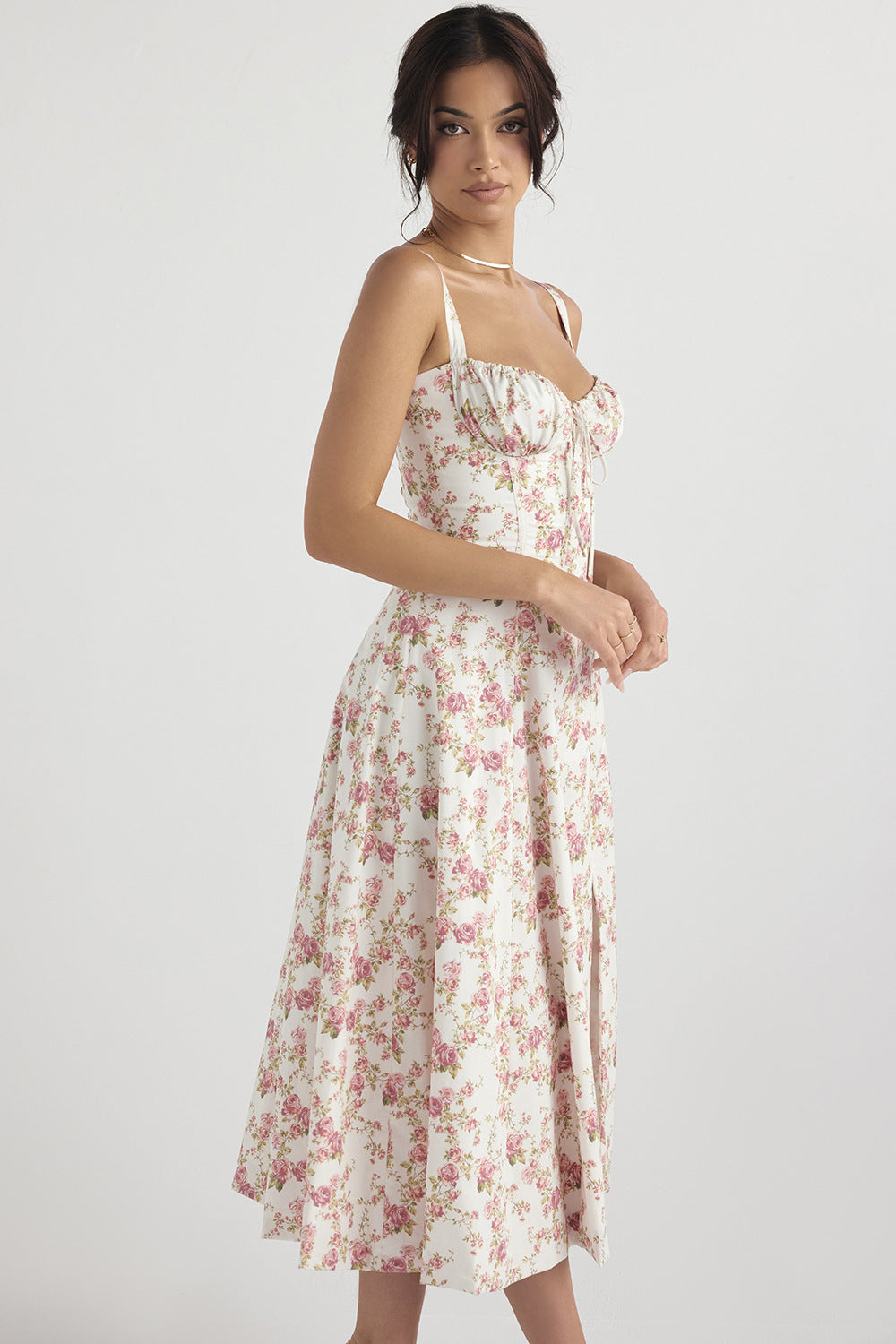 Isabella - Abito Midi Floreale con Corsetto a Laccio™