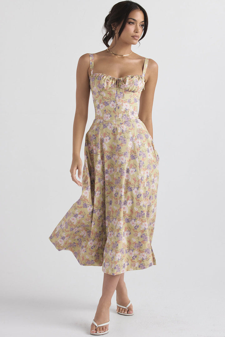 Isabella - Abito Midi Floreale con Corsetto a Laccio™
