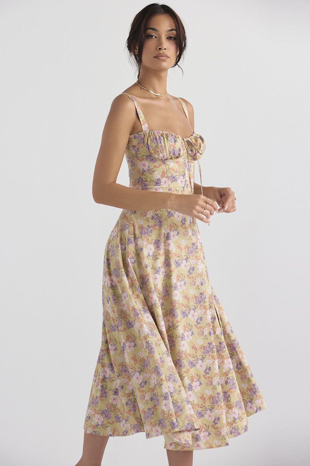 Isabella - Abito Midi Floreale con Corsetto a Laccio™