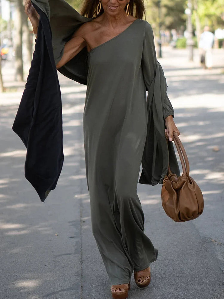 Seraphina™ One-Shoulder Summer Gown – Graceful, Flowing, and Ideal for Any Occasion