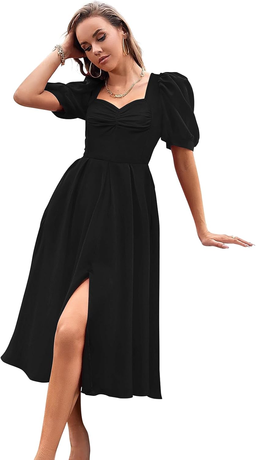 Aureline™ | Sweetheart Puff Sleeve Dress