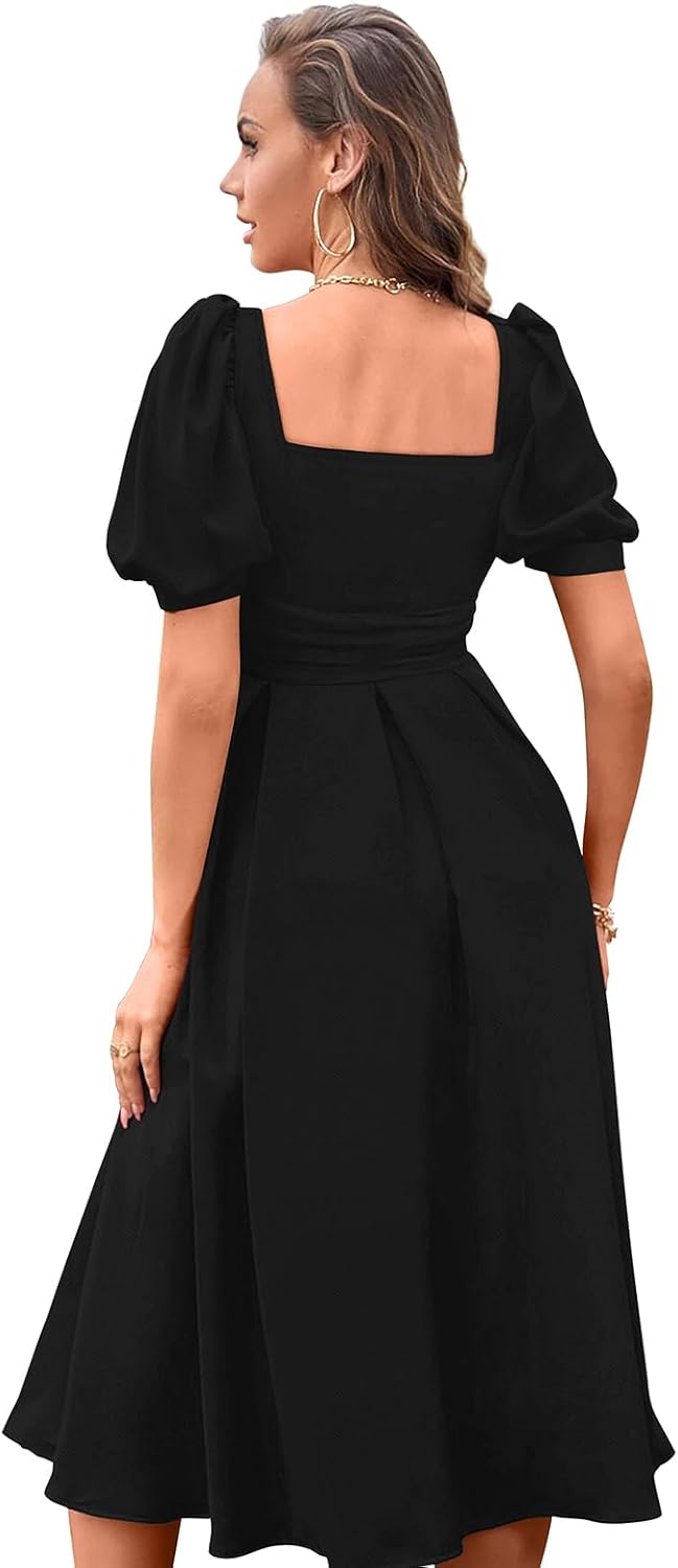 Aureline™ | Sweetheart Puff Sleeve Dress