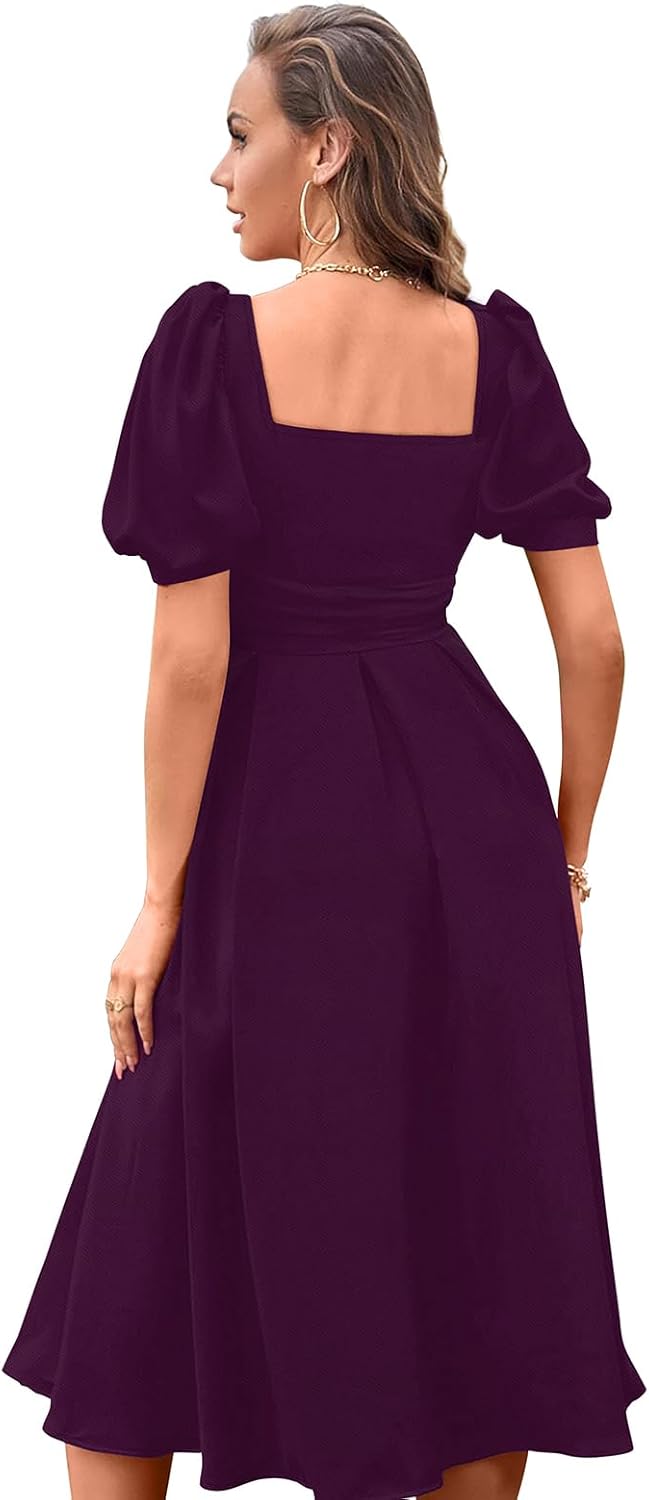 Aureline™ | Sweetheart Puff Sleeve Dress