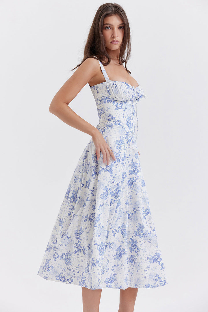 Isabella - Abito Midi Floreale con Corsetto a Laccio™