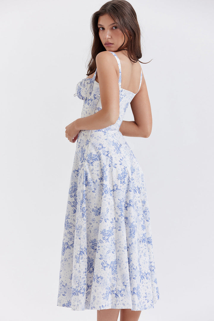 Isabella - Abito Midi Floreale con Corsetto a Laccio™