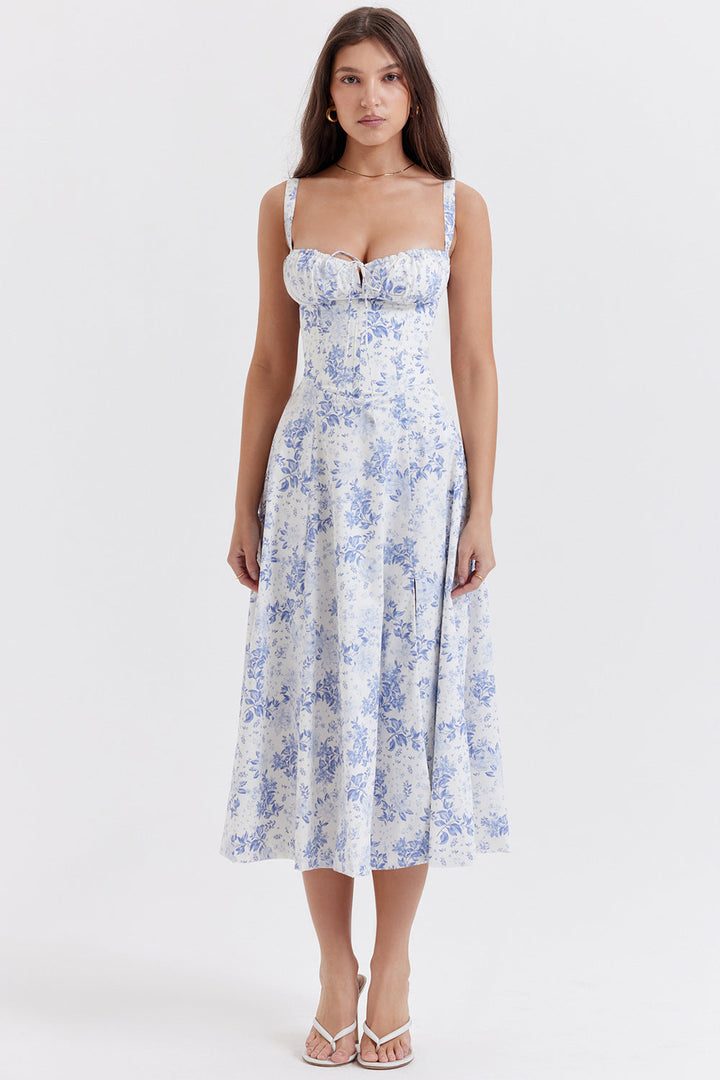 Isabella - Abito Midi Floreale con Corsetto a Laccio™