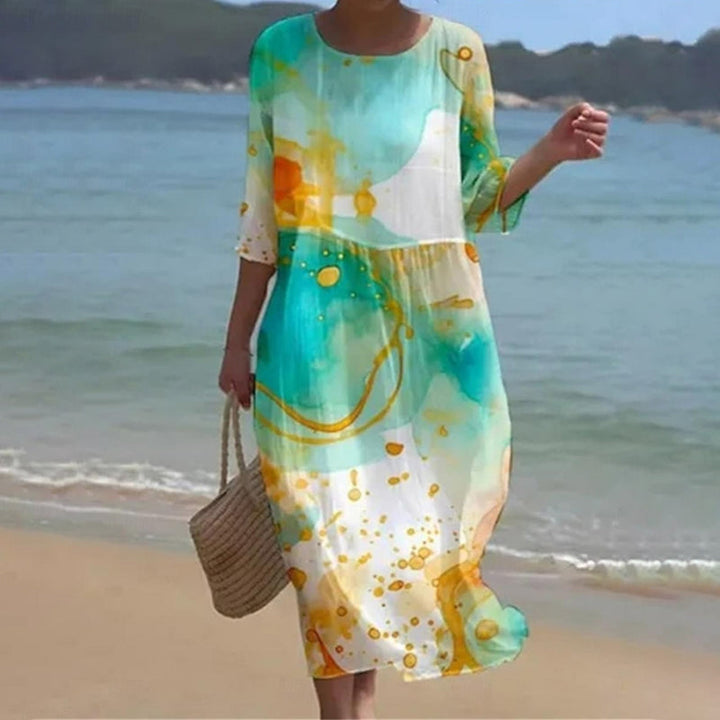 FRANKIE | ELEGANT FLORAL DRESS WITH TUMMY COVERING LIMITED STOCK