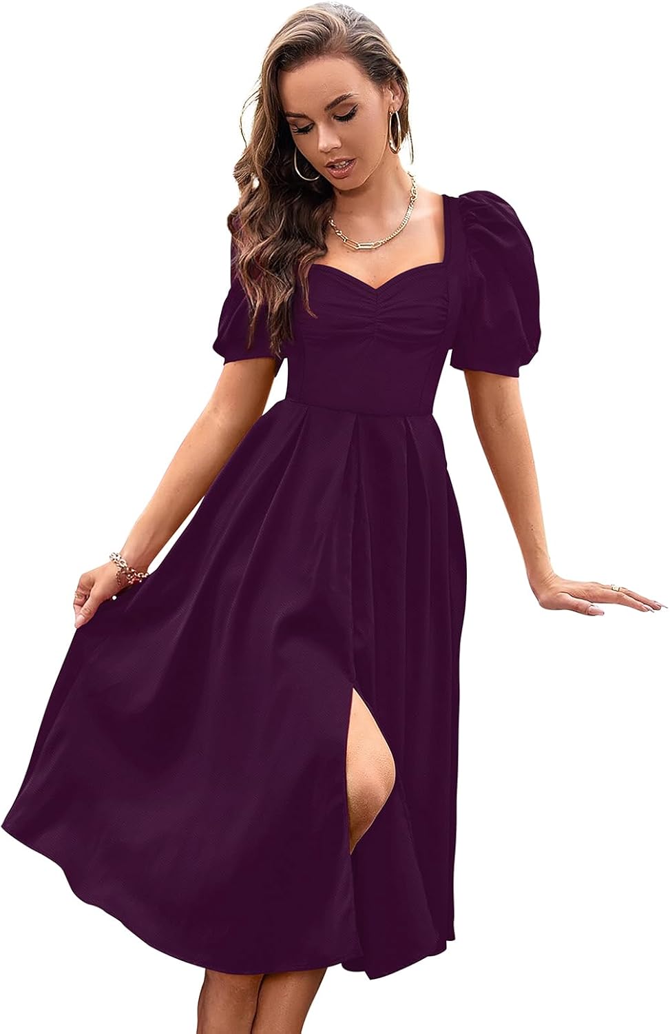 Aureline™ | Sweetheart Puff Sleeve Dress