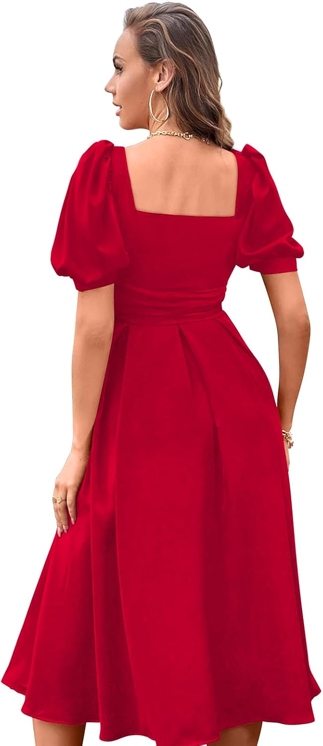 Aureline™ | Sweetheart Puff Sleeve Dress