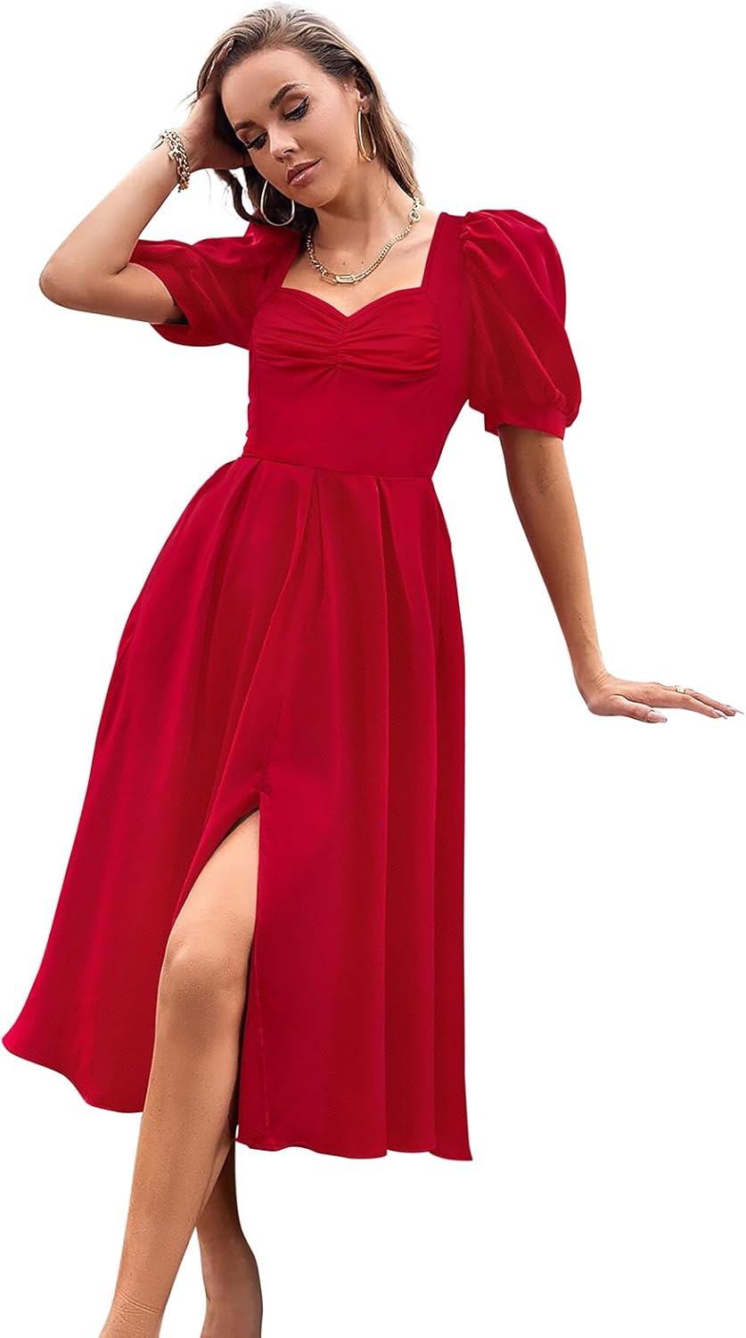 Aureline™ | Sweetheart Puff Sleeve Dress