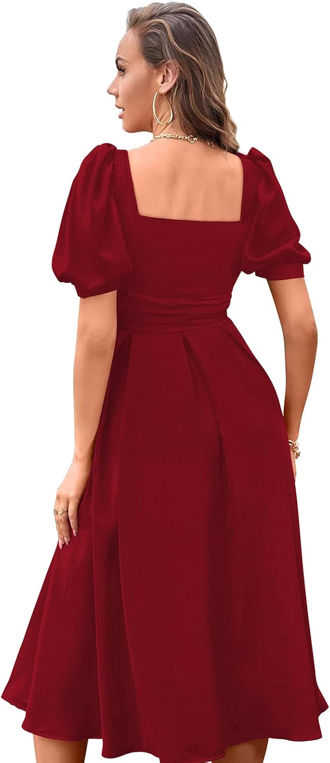 Aureline™ | Sweetheart Puff Sleeve Dress