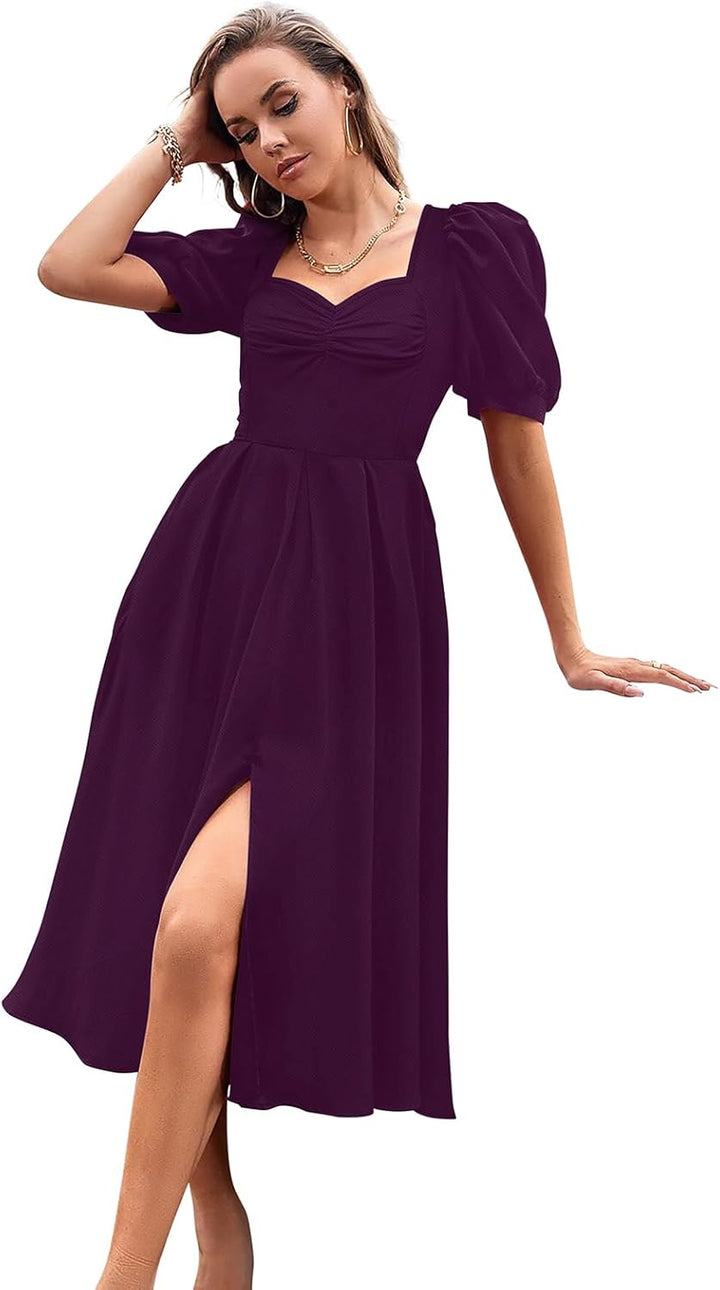 Aureline™ | Sweetheart Puff Sleeve Dress