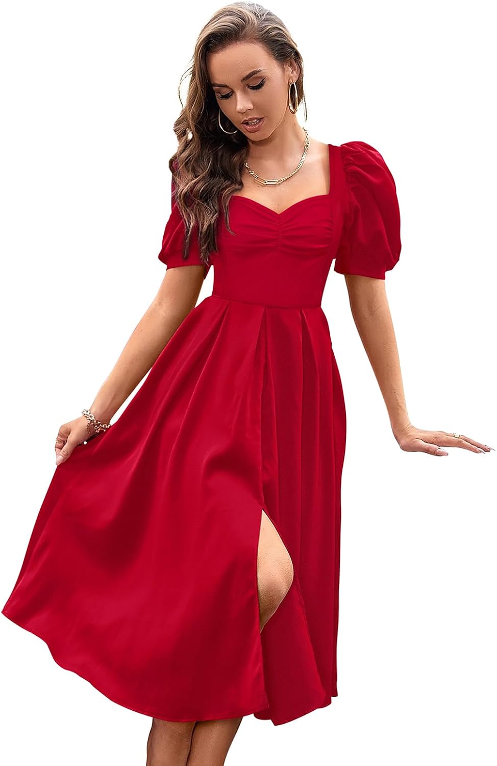 Aureline™ | Sweetheart Puff Sleeve Dress