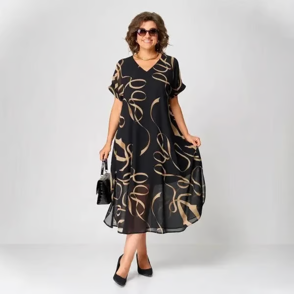 Linda™ | Elegant V-Neck Dress