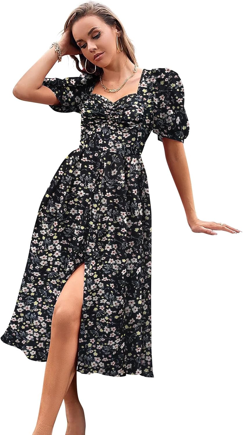 Aureline™ | Sweetheart Puff Sleeve Dress