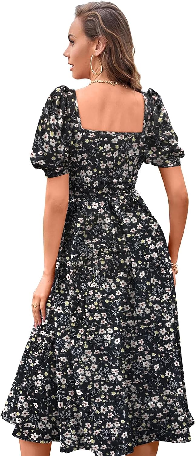 Aureline™ | Sweetheart Puff Sleeve Dress