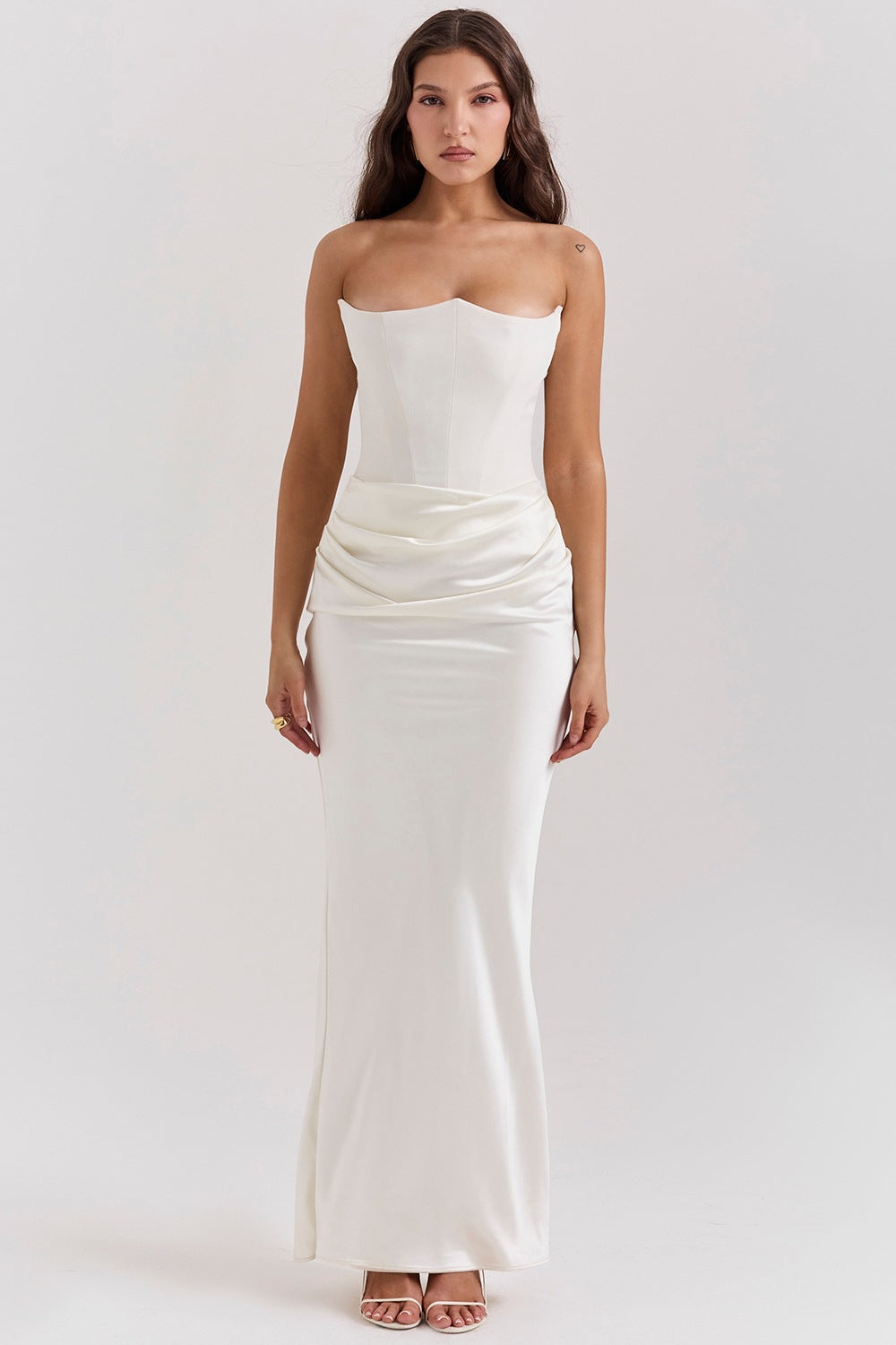 Celestia - Satin Corset Gown with Draped Elegance™