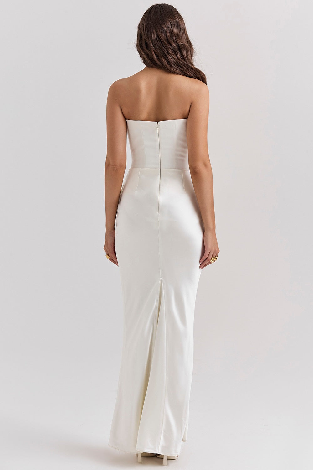 Celestia - Satin Corset Gown with Draped Elegance™
