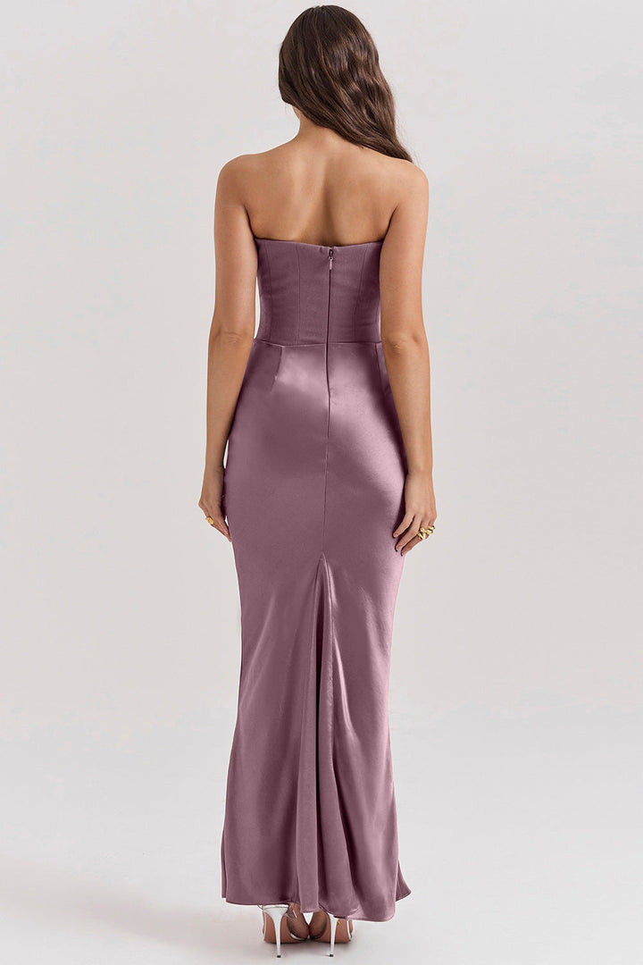 Celestia - Satin Corset Gown with Draped Elegance™