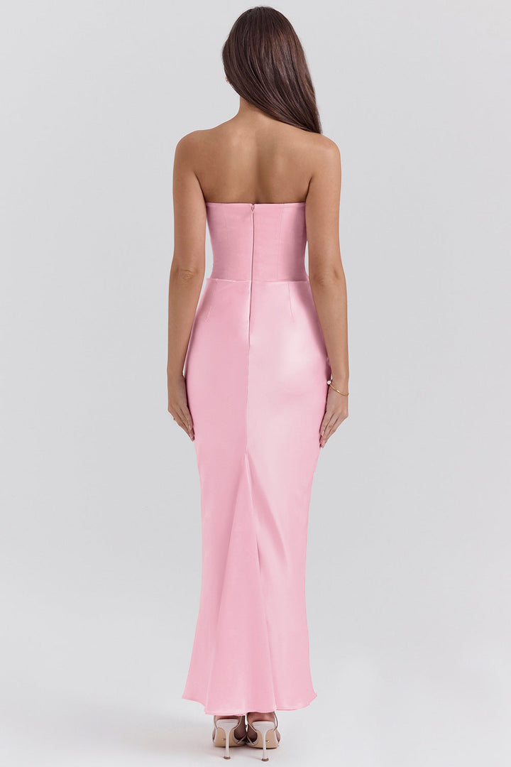 Celestia - Satin Corset Gown with Draped Elegance™