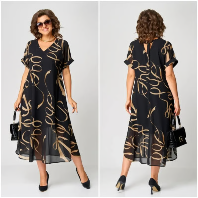 Linda™ | Elegant V-Neck Dress
