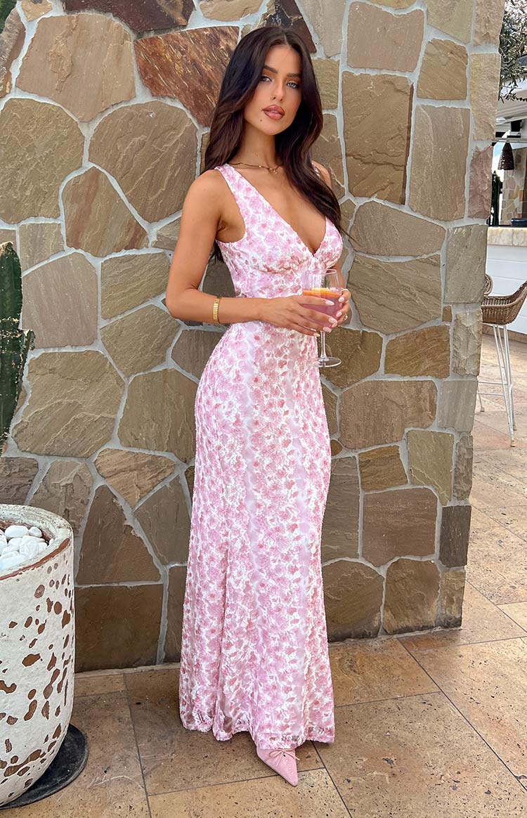 Amira™ | Blush Lace Maxi Dress