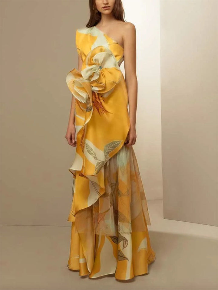 Isabella Asymmetry Floral Gown™