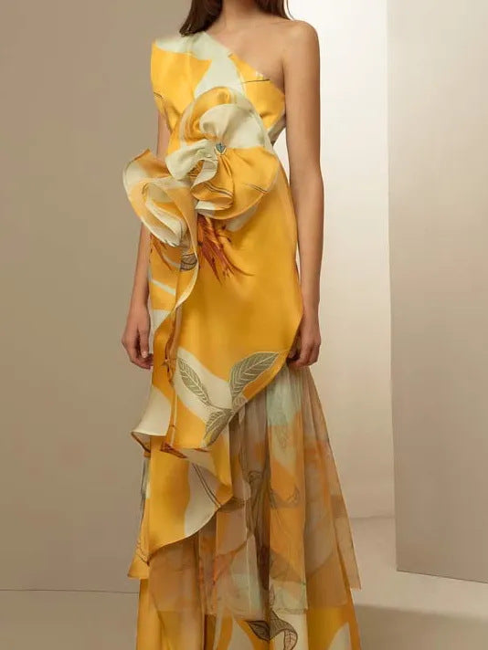 Isabella Asymmetry Floral Gown™