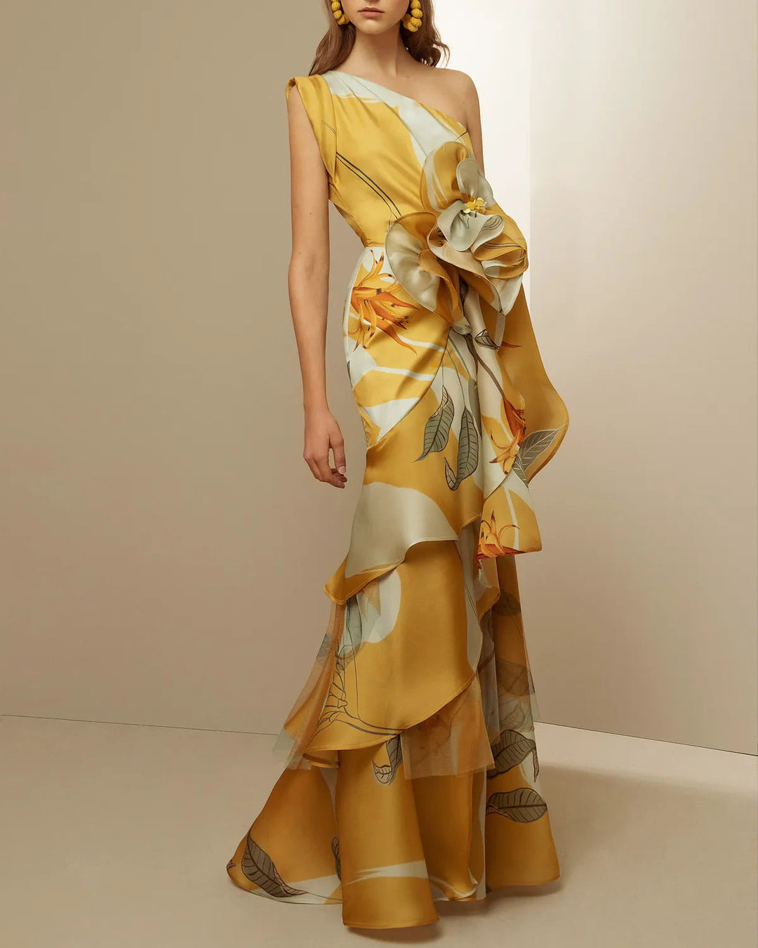 Isabella Asymmetry Floral Gown™
