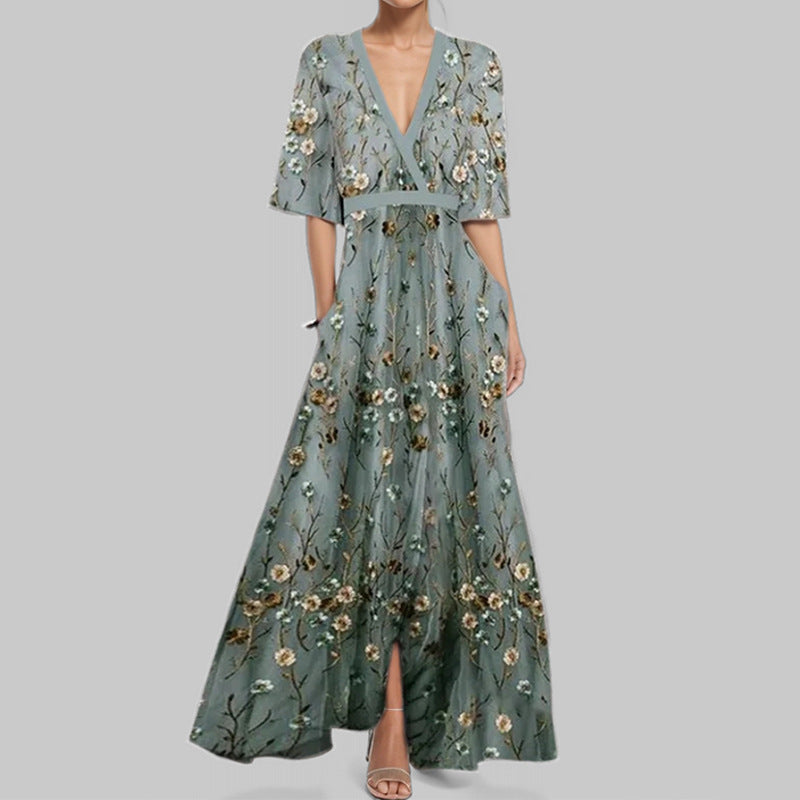 Isabella-Vista™ V-Neck Maxi Dress
