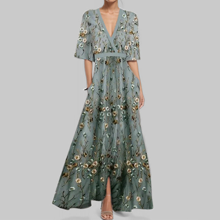 Isabella-Vista™ V-Neck Maxi Dress