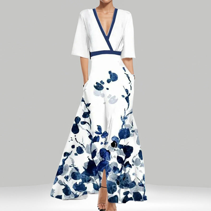 Isabella-Vista™ V-Neck Maxi Dress