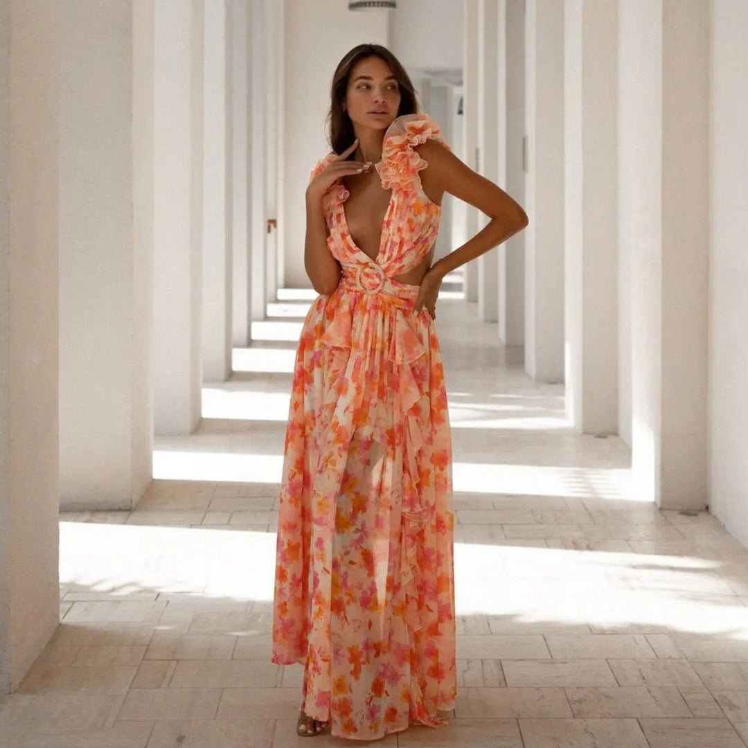 Isabella-Floral Cascade Maxi Dress™