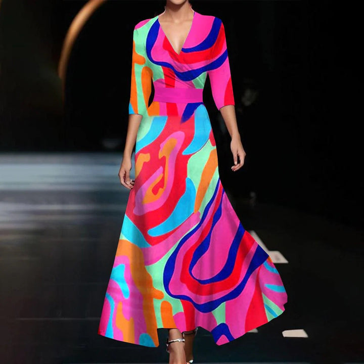 Isabella-Vista™ V-Neck Maxi Dress