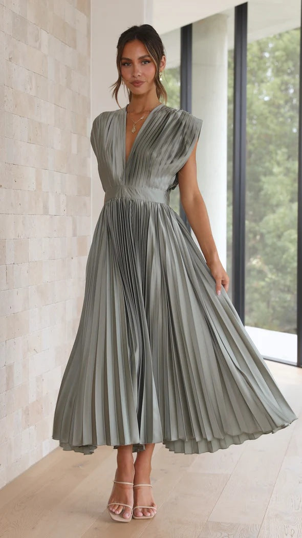 Isabella-Satin Pleated Gown™