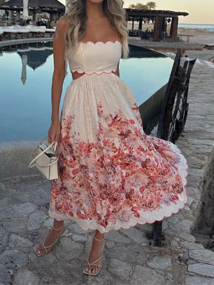 Lila-Rose Midi Dress™ - Delicate Straps and Floral Print