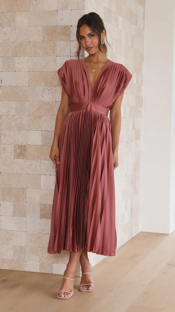 Isabella-Satin Pleated Gown™