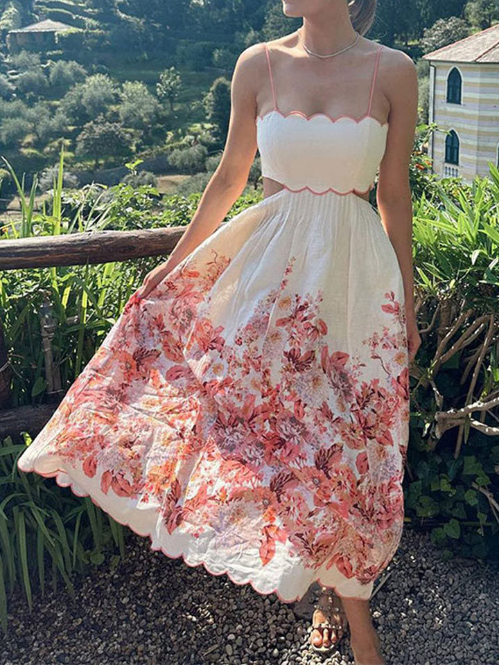 Lila-Rose Midi Dress™ - Delicate Straps and Floral Print