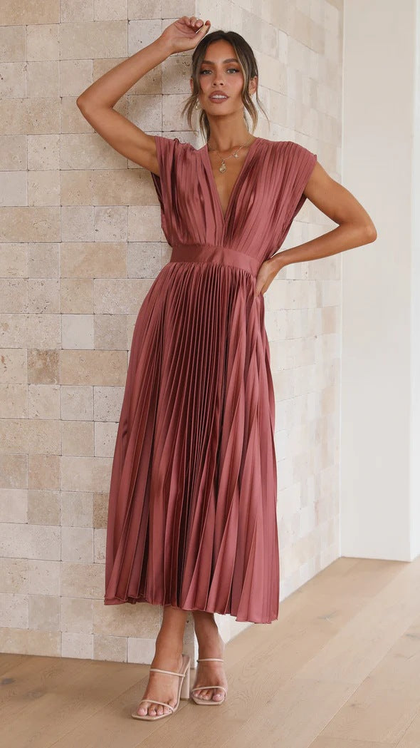 Isabella-Satin Pleated Gown™
