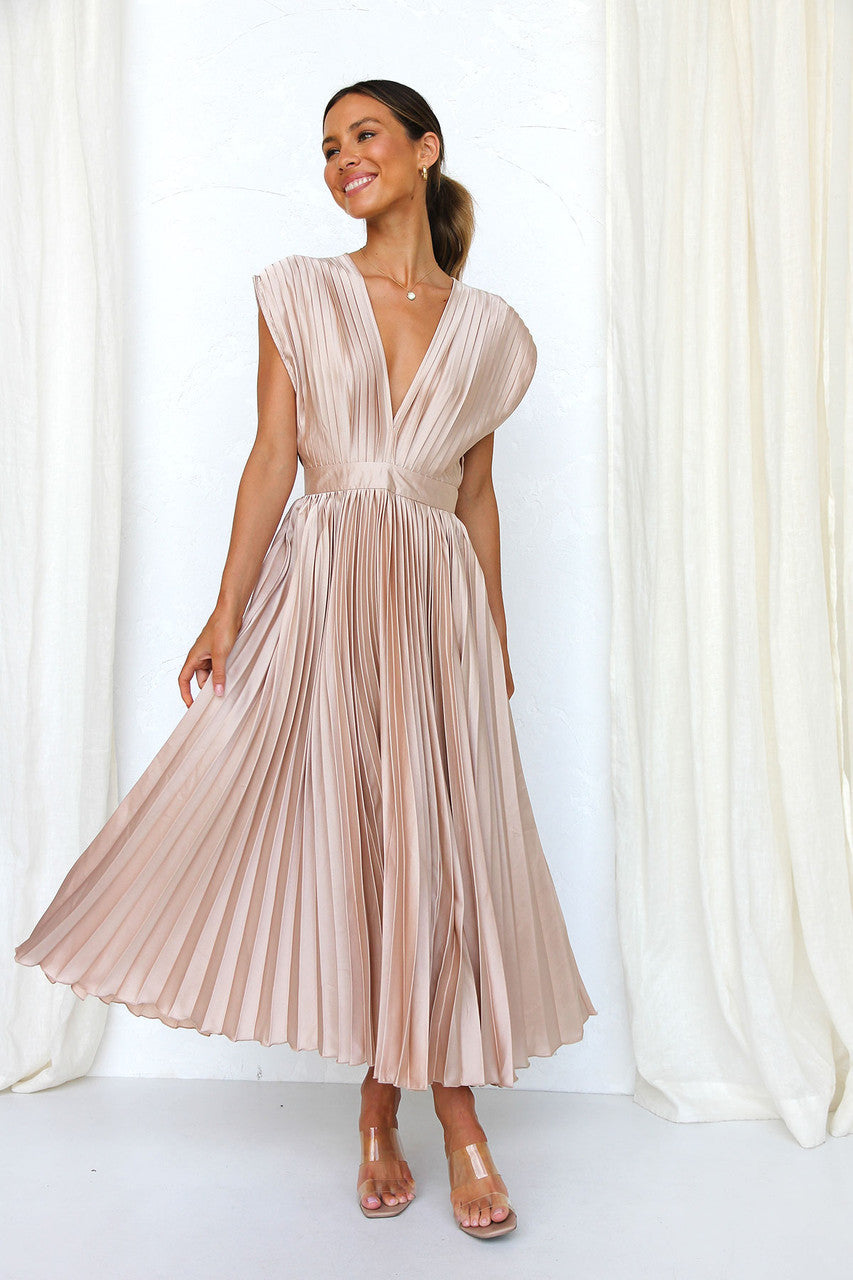 Isabella-Satin Pleated Gown™