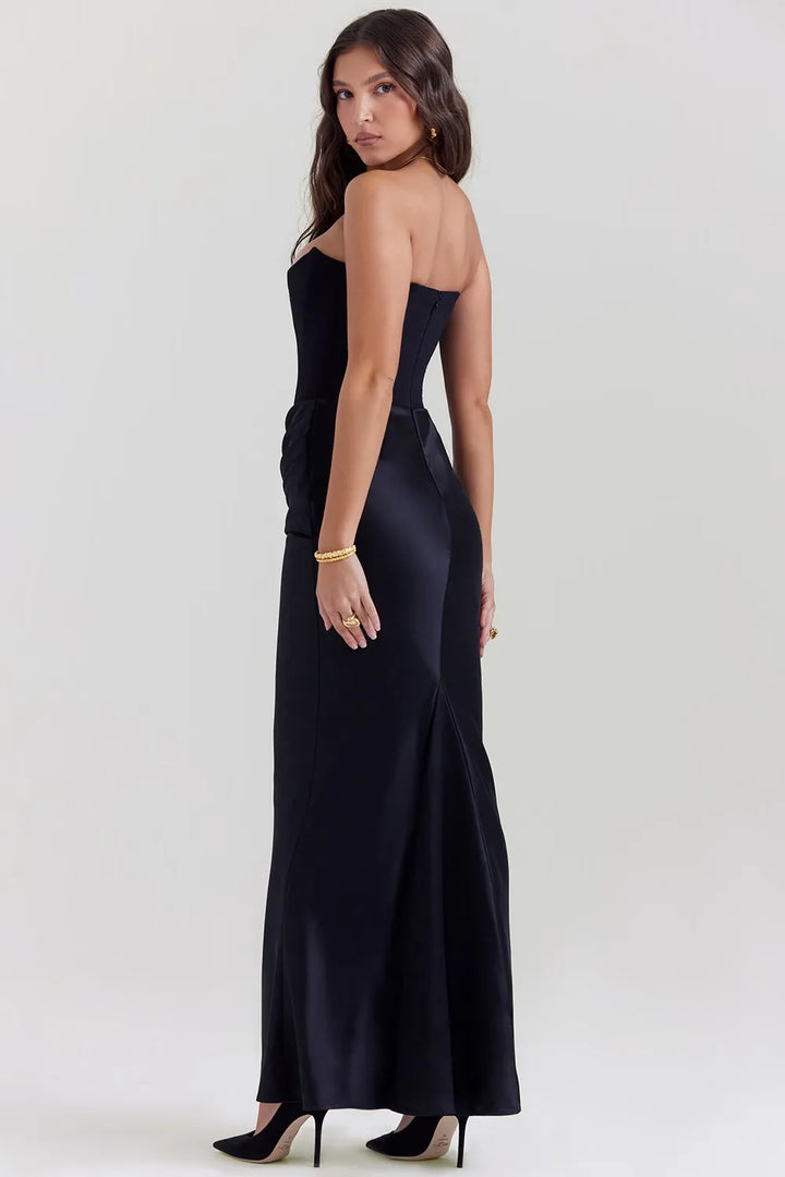 Celestia - Satin Corset Gown with Draped Elegance™