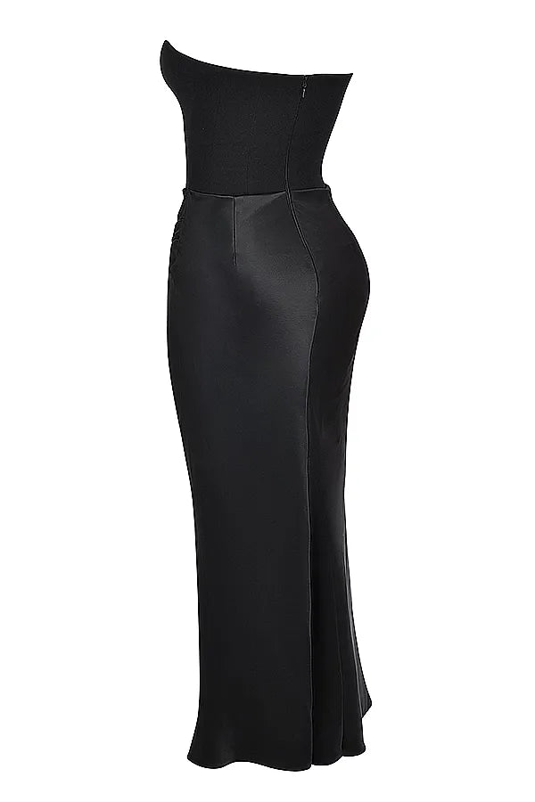 Celestia - Satin Corset Gown with Draped Elegance™