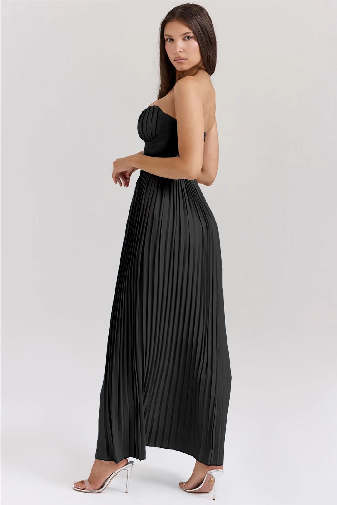 Seraphina – Elegant Pleated Gown with Structured Bodice™