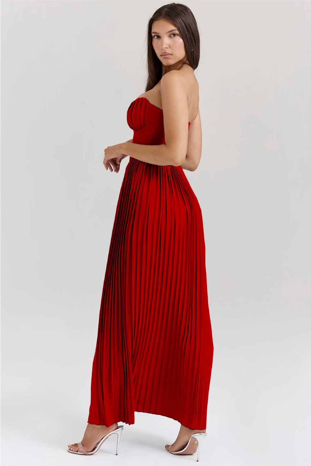 Seraphina – Elegant Pleated Gown with Structured Bodice™